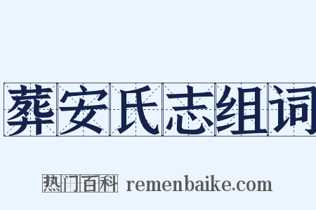 葬安氏志组词是什么意思的图片
